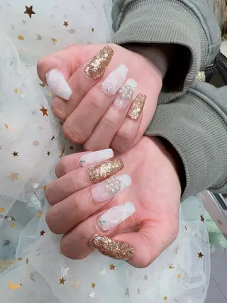 セミロング パンダ ちゃんのネイルデザイン