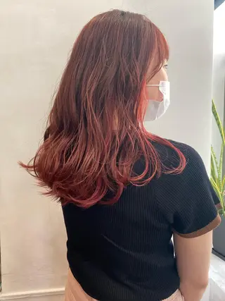 ロング カラー パーマ ヘアアレンジ メンズ アイブロウ MOE /Zina横浜2ndのヘアスタイル