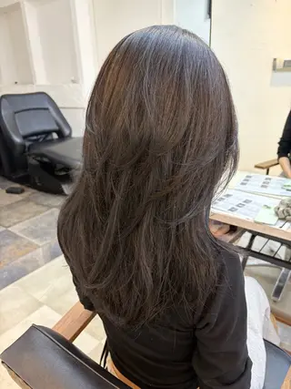 セミロング カラー 🥀韓国ヘア🥀 宮津真菜のヘアスタイル