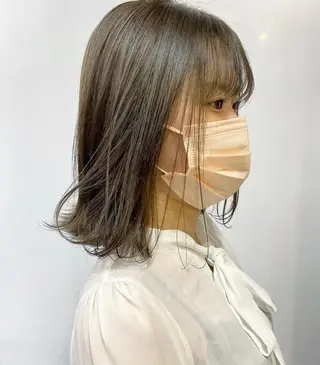セミロング カラー ヘアアレンジ 福岡似合わせレイヤー /ウルフ/ハイトーンのヘアスタイル