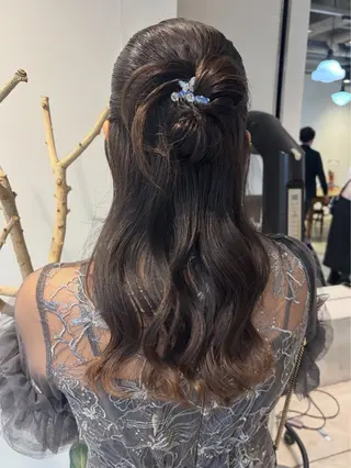 セミロング ヘアアレンジ ワンカラー¥3850 /アレンジ/あみ🎶のヘアスタイル