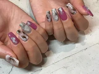 ネイル 韓国/ワンホン/長さ 出しつけ放題🎀のネイルデザイン