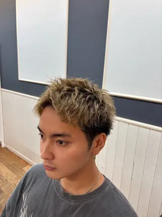 ショート カラー メンズ メンズ✨パーマ 大室雄基のヘアスタイル