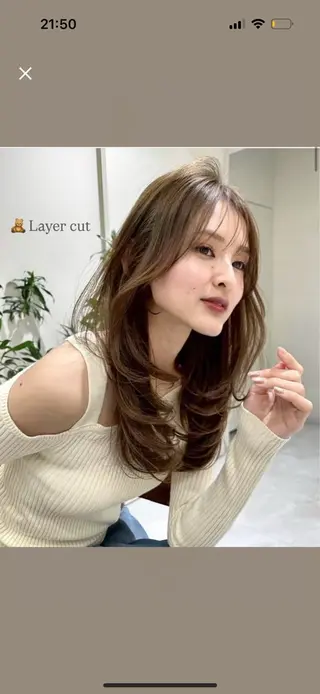 セミロング 🎀 レイヤーカット カラー / 錦糸町のヘアスタイル
