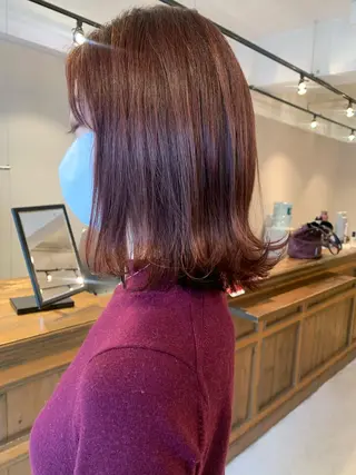 ミディアム カラー 透明感カラー✂︎ /縮毛矯正/YUKAのヘアスタイル