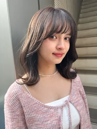 ミディアム カラー 艶カラー/似合わせ 💖Emmy💖のヘアスタイル