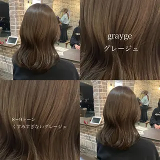 ミディアム カラー 🧸顔周りカット /透明感🎀のヘアスタイル