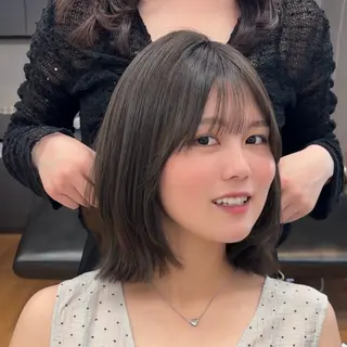 ミディアム 結べるレイヤーカット /カラー/あさかのヘアスタイル