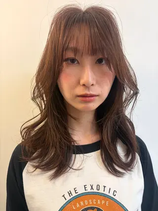 セミロング カラー キッズ cana 札幌レイヤースタイルのヘアスタイル