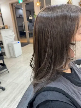セミロング カラー Az ながいりかのヘアスタイル