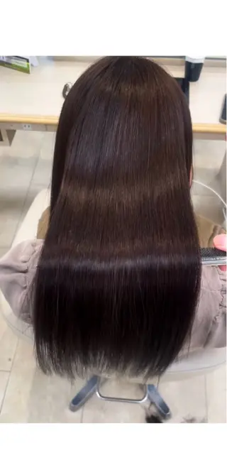 ロング シャドウパーマ／骨格 矯正カット　トモキのヘアスタイル