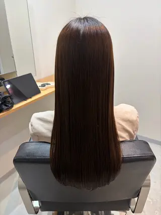 ロング omaフクダ 縮毛矯正/艶髪カラーのヘアスタイル