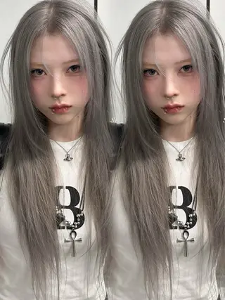 ロング カラー ヘアアレンジ 🫧🇰🇷韓国ヘア レイヤー🐺Yutaのヘアスタイル