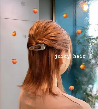 ミディアム カラー パーマ ヘアアレンジ Loa misakiのヘアスタイル