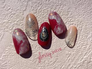 ネイル glassy waveのネイルデザイン