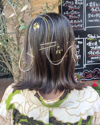 ロング ヘアアレンジ Aya　ブリーチなし 🌱　ダブルカラーのヘアスタイル