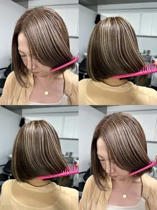 ミディアム ブリーチ🐰インナー ♡ハイライト♡綾🐰のヘアスタイル