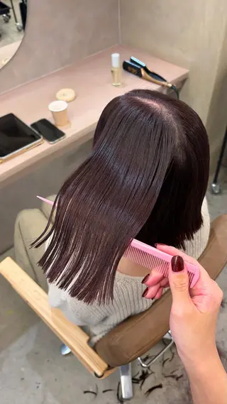 ミディアム ひとみ🎀美髪矯正 ×透明感カラーのヘアスタイル