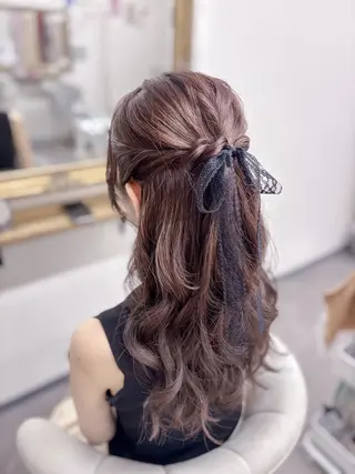 セミロング ヘアアレンジ ⭐︎moe 【ヘアメイク🧸】のヘアスタイル