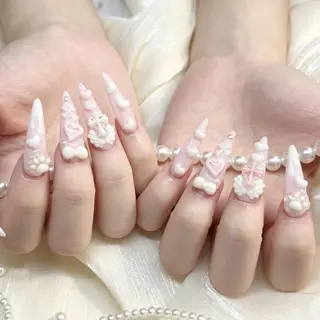 ネイル 🍑長さだし ワンホン💅モモコのネイルデザイン