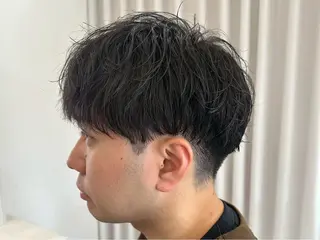 ショート センターパート 韓国ヘア・綾也のヘアスタイル