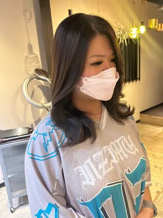 セミロング 北原 紗希のヘアスタイル