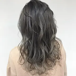 ミディアム カラー 髪質改善カラー韓国風 レイヤーtudaのヘアスタイル