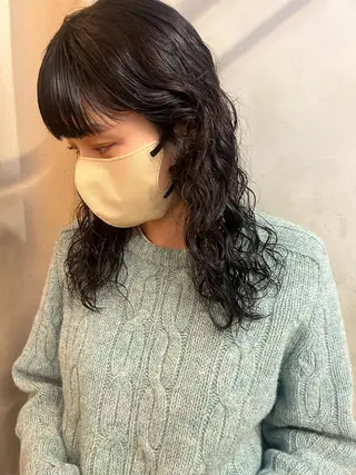 ロング カラー パーマ ヘアアレンジ メンズ キッズ ネイル マツエク・マツパ アイブロウ お洒落パーマ/ボブ ❄️Tomoka❄️のヘアスタイル