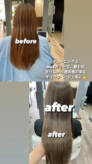 ロング カラー たなか りなのヘアスタイル