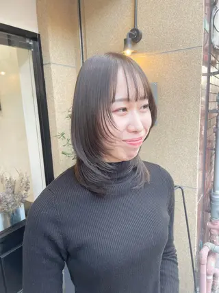 ミディアム カラー 長谷川 黎のヘアスタイル
