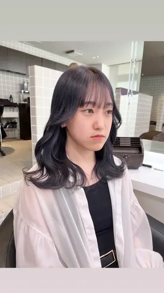 セミロング カラー パーマ ヘアアレンジ メンズ 上品＆韓国風 🥀海心🥀のヘアスタイル