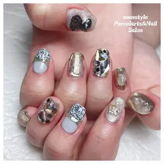 ミディアム ネイル 🐾enen style 🐾のネイルデザイン