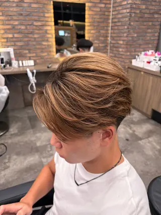 ショート カラー パーマ ヘアアレンジ メンズ キッズ 波巻き/シャドウ/ 特化 福田朝輝のヘアスタイル