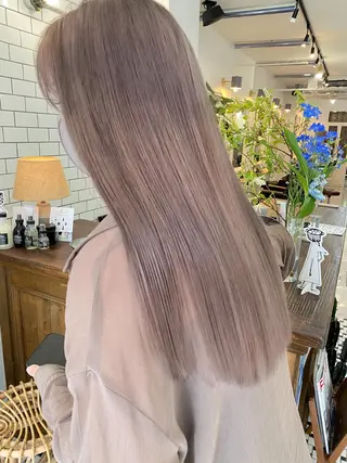 ロング カラー 顔周りレイヤーカット ブリーチminamiのヘアスタイル