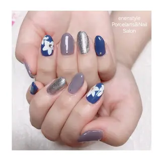 ミディアム ネイル 🐾enen style 🐾のネイルデザイン