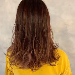 セミロング カラー ハイトーン/小顔 カット/Ayumuのヘアスタイル