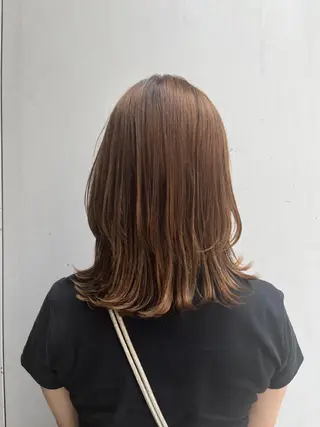 セミロング カラー 韓国好き🇰🇷 美容師MIKUのヘアスタイル