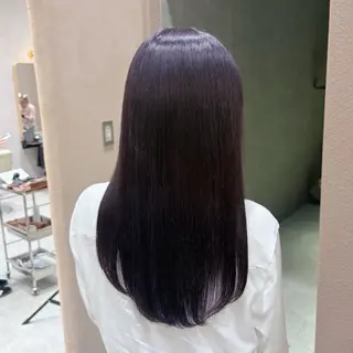 セミロング カラー ヘアアレンジ 🐰あみ【艶カラー/ 縮毛矯正】🫧のヘアスタイル