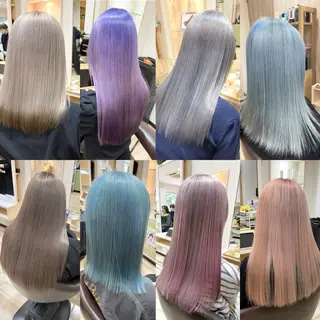 セミロング カラー 🌈派手髪ハイトーン 🌈鈴木亮太🌈のヘアスタイル