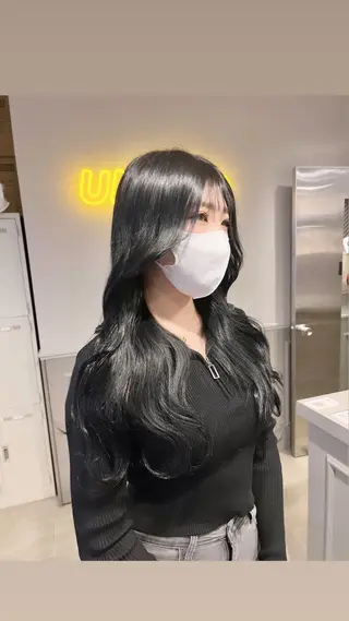 ロング カラー パーマ ヘアアレンジ メンズ 上品＆韓国風 🥀海心🥀のヘアスタイル