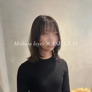 ミディアム カラー 桝谷 来空のヘアスタイル