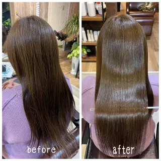 ロング カラー 髪質改善で 憧れの潤艶美髪にのヘアスタイル