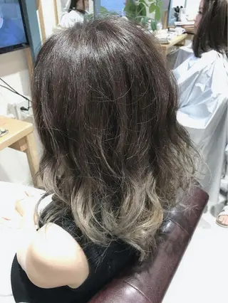 ミディアム セミロング ロング カラー 縮毛矯正/美髪 髪質改善/石田幸輔のヘアスタイル