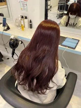 ロング カラー パーマ ヘアアレンジ メンズ キッズ 🤎モテ髪&透明感 ミルクティー🥣🤎のヘアスタイル