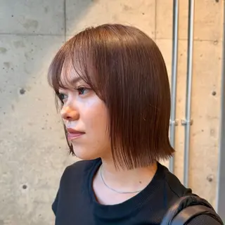 ミディアム カラー ヘアアレンジ ✨透明感カラー×垢 抜けボブ リクト💥のヘアスタイル