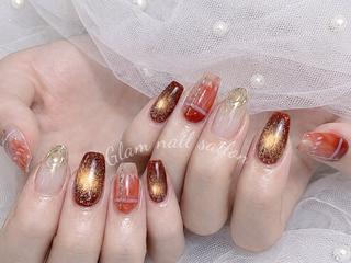 ネイル エツメ💅 長さ出し🎀デザインのネイルデザイン