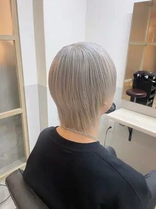 ミディアム カラー メンズ ☁️ケアブリーチ￤ ウルフ￤Shioriのヘアスタイル