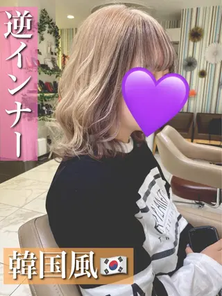 ミディアム 愛されハイトーン 🍓YURINAのヘアスタイル