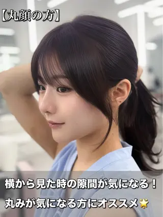 セミロング 透明感カラー🩶 ×小顔カット難波のヘアスタイル