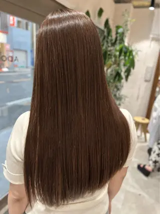ロング カラー 髪質改善/ブリーチ なし🤎柔ベージュのヘアスタイル